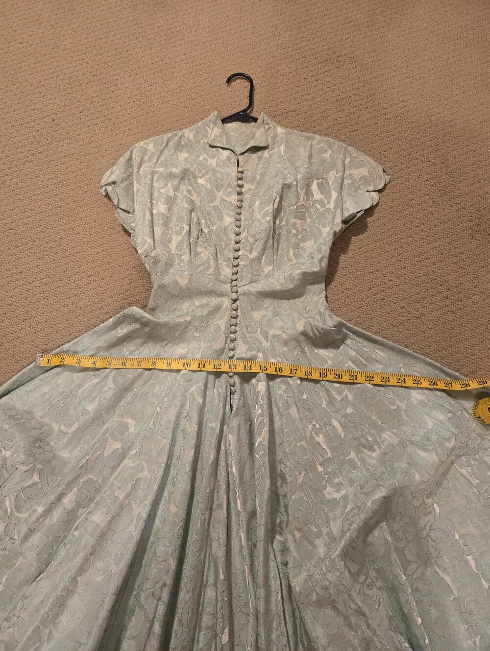 Vintage Sage Green Maxi Dress with Button Front - Picture 6 of 8